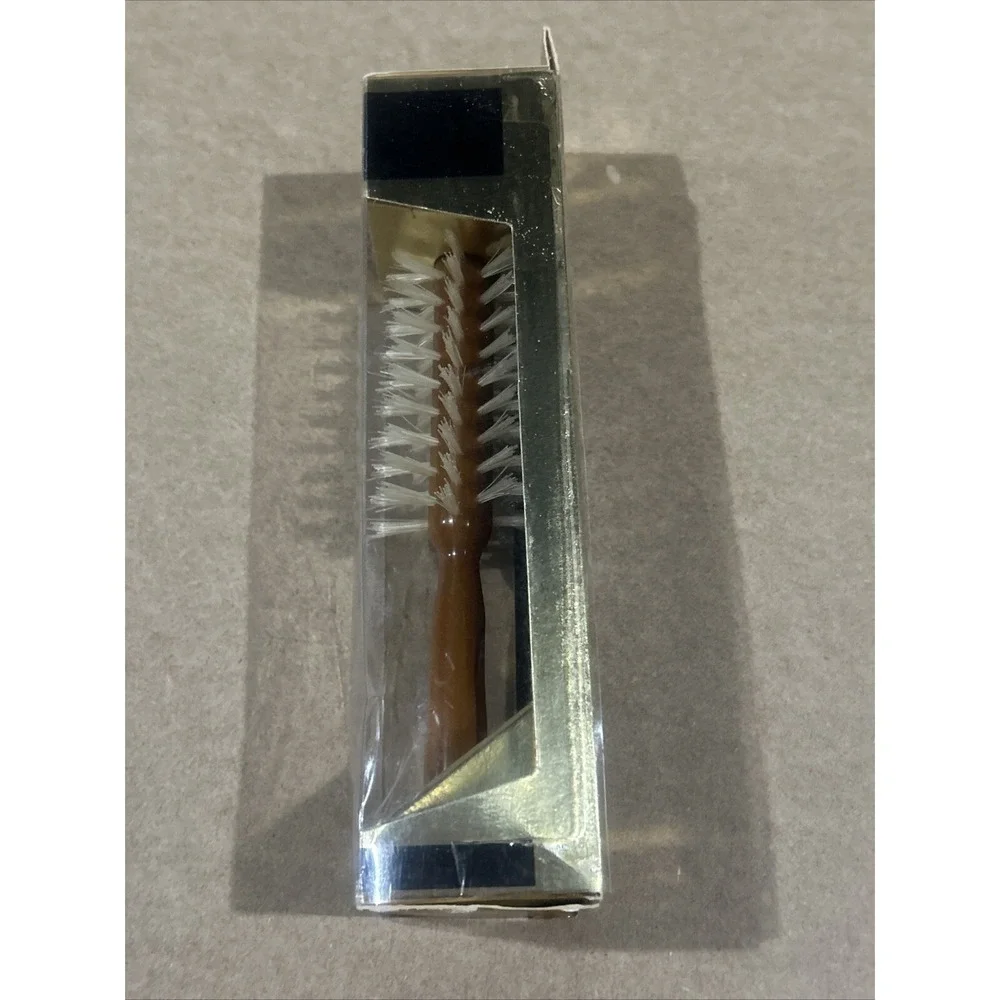 Vintage NIB ACE Full Round Purse Brush, Natural Boar Reinforced W/ Nylon Bristle